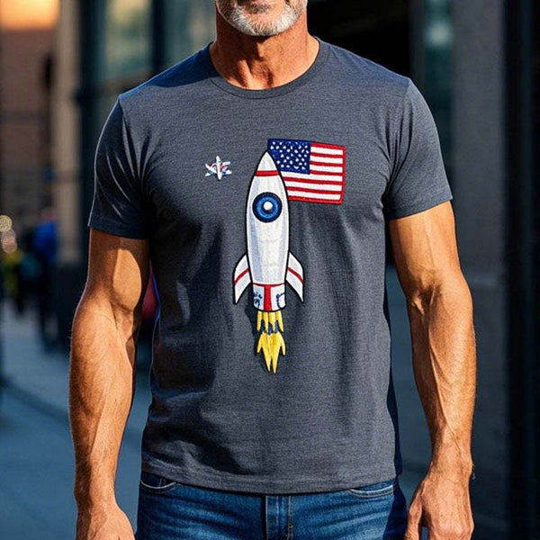 Men's Simple Printed Short-Sleeved T-Shirt