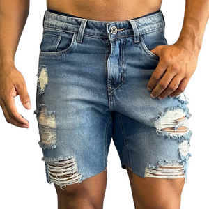 Lässige Retro-Jeansshorts im Used-Look für Herren