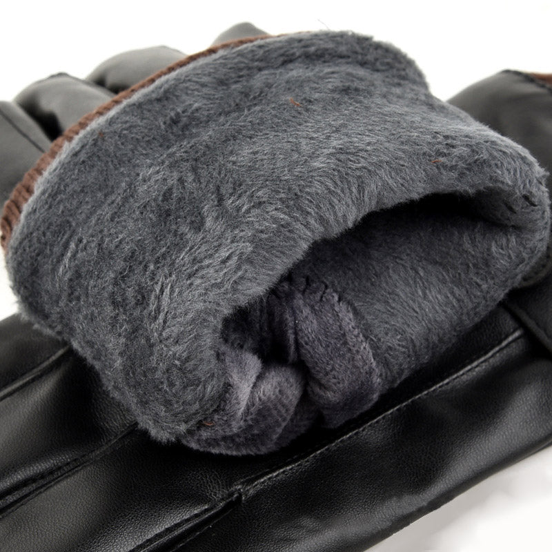 Men's Warm Plus Fleece Touch Screen Casual Winter Thickened Gloves