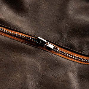 Men's Vintage Zipper Leather Jacket