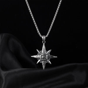 Vintage Casual Octagonal Star Cross Necklace