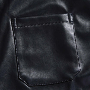 Klassisches, lässiges Slim Fit-Langarmhemd aus Leder für Herren