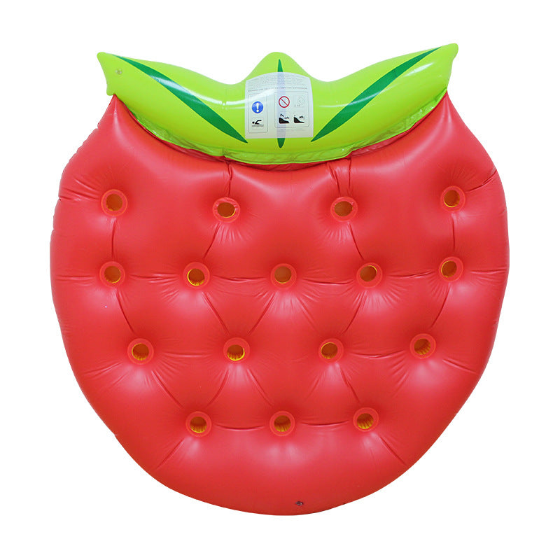 INFLATABLE SWIMMING CIRCLE STRAWBERRY FLOATING DRAINAGE UPPER FLOATING BED AIR CUSHION