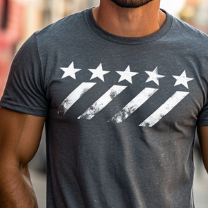 Herren Retro Casual Geometrischer Druck Rundhalsausschnitt Kurzarm T-Shirt