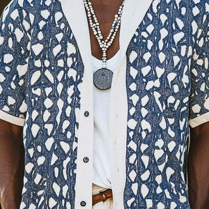 Men's Spring Fashion Printed Sports Short Sleeve Shirt