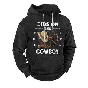 Men's Vintage Print Zip-Up Hoodie