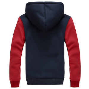KAPUZEN-HERBST- UND WINTER-MÄNNER-BASEBALLJACKE, HERREN-OBERBEKLEIDUNG, SPORT MIT DICKEM FLEECE