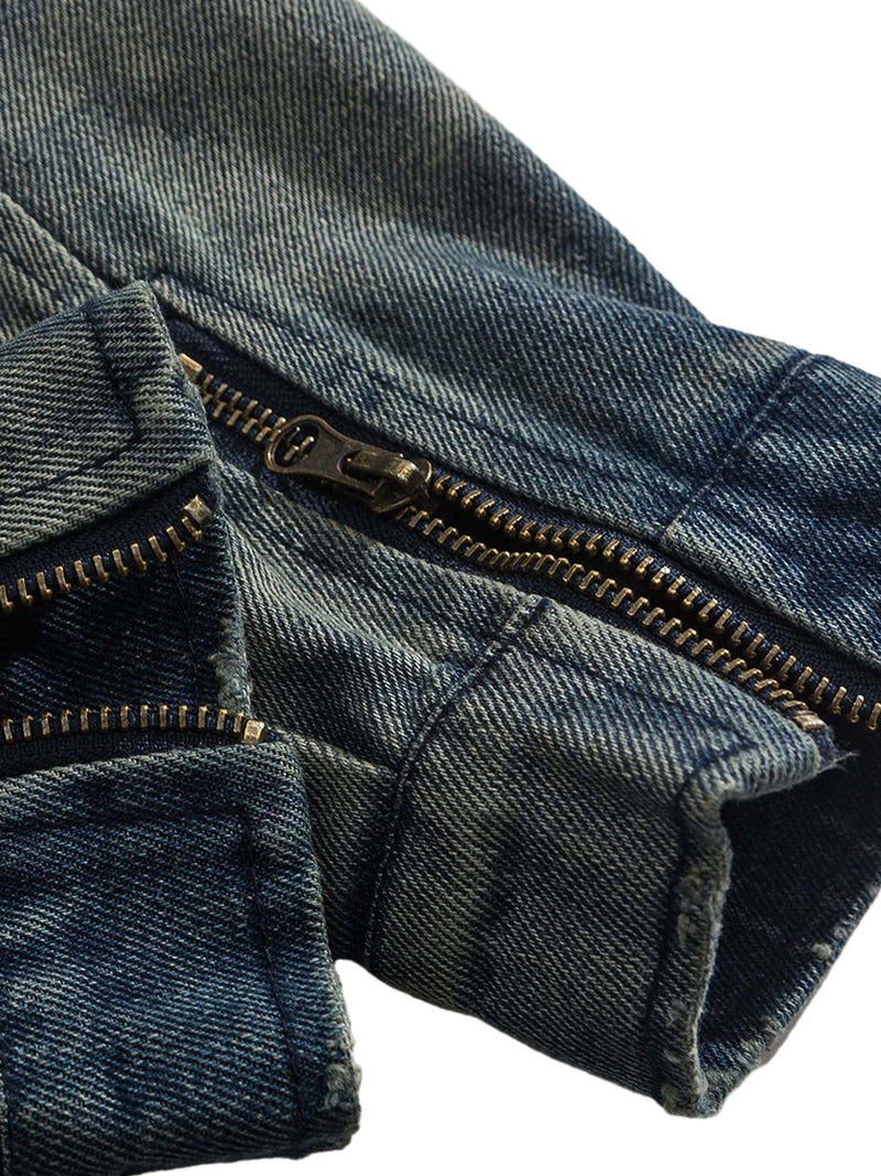 High Street Hip-hop Distressed Washed Denim Jacket