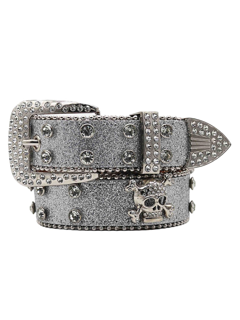 Rhinestone Skull Belt