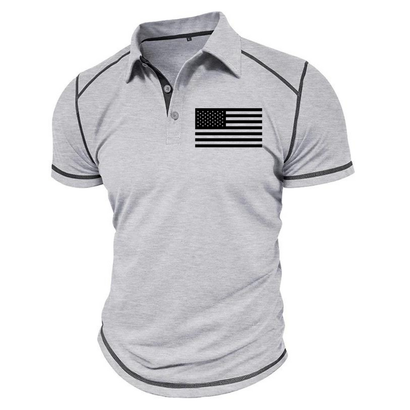 USA FLAG  POLO SHIRT WITH FLIP COLLAR