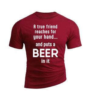 TRUE FRIEND BAUMWOLL-GRAFIKT-T-SHIRT