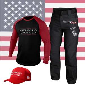 MAKE AMERICA GREAT AGAIN Langarm-T-Shirt aus 100 % Baumwolle mit Raglan-Grafik