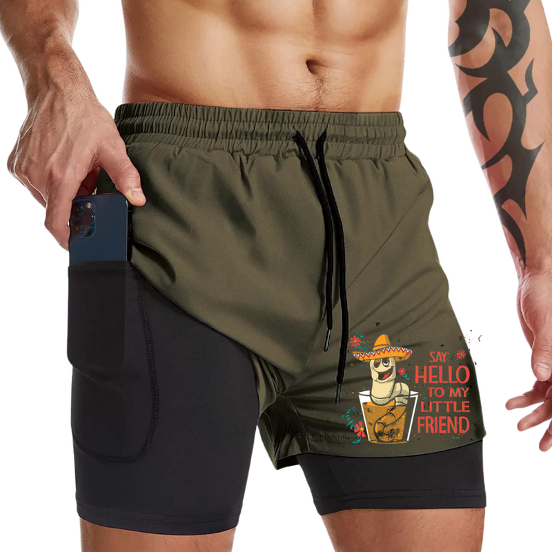 SAY HELLO  QUICKDRY POCKET 2 IN 1 7'' INSEAM RUNNING SHORTS