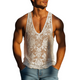 Men's Fashion Sexy Lace Deep V Neck Tank Top