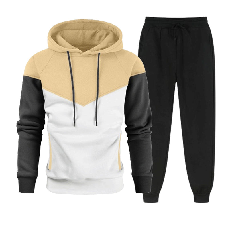 MEN'S COLOR BLOCKED FASHION HOODIE SET MEN'S CASUAL SPORTS SET