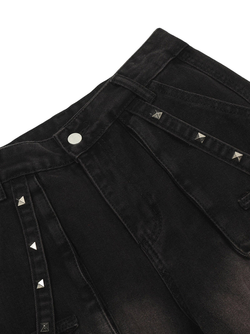 High Street Retro Washed Workwear Jeans