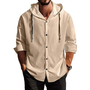 Men's Solid Color Casual Long Sleeve Hoodie