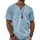 Solides Henley-Kurzarm-T-Shirt für Herren