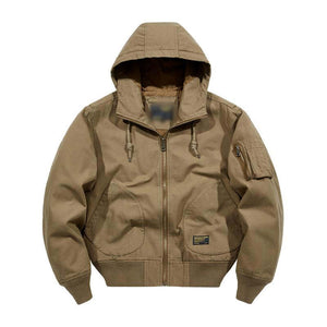 Lässige Bomberjacke aus Baumwolle mit Kapuze und Reißverschluss für Herren