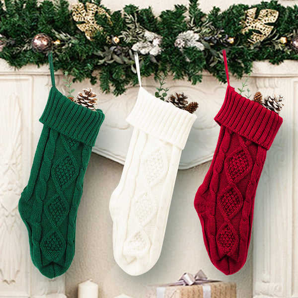 LARGE CHRISTMAS DECORATIONS, CHRISTMAS SOCKS, GIFT BAGS, KNITTED CHRISTMAS PENDANTS, WOOLEN CHRISTMAS SOCKS