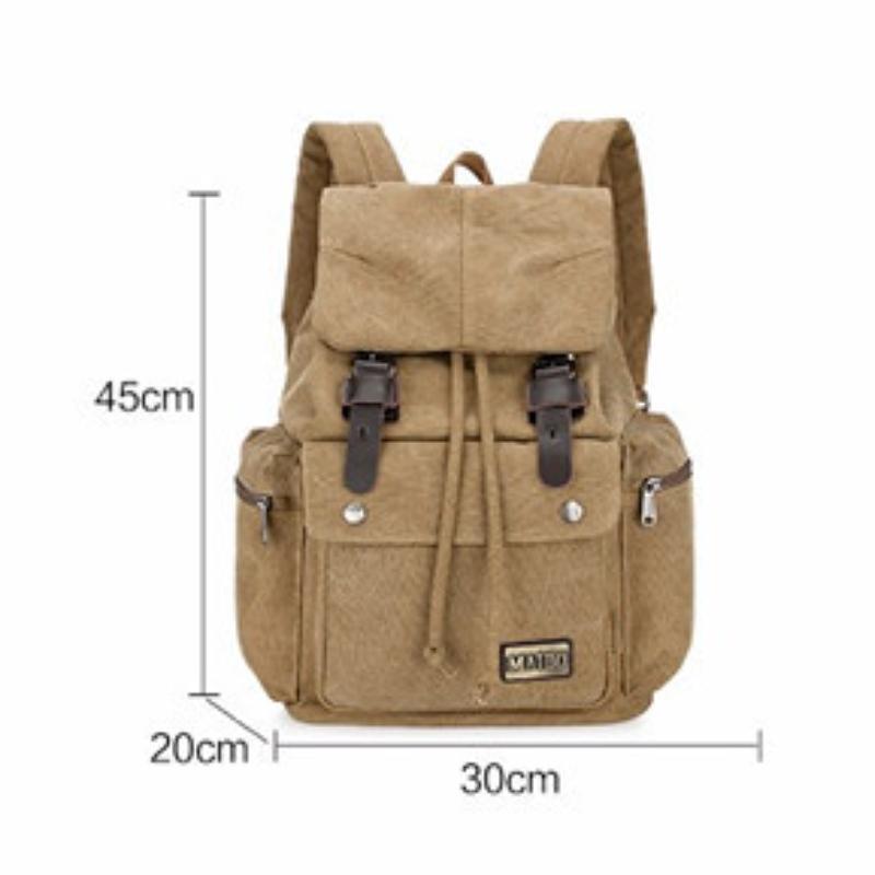 Men's Retro Outdoor Large Capacity Multi-Pocket Canvas Backpack