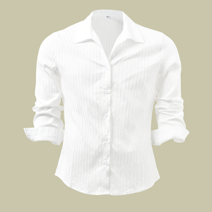 Einfarbiges Langarmhemd mit gestreiftem Revers für Herren