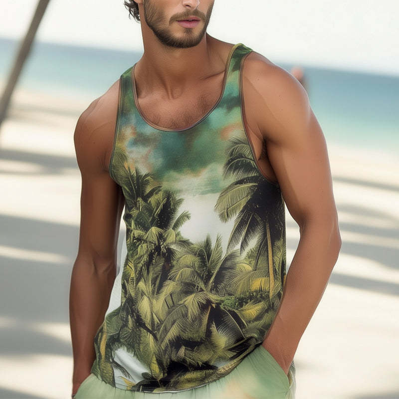 Men's Fashion Hawaiian Casual Skin-friendly Tank Top