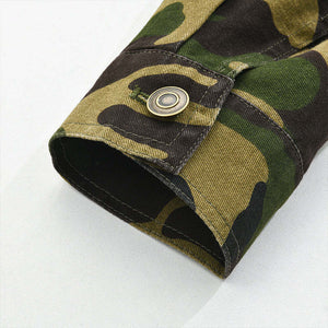 Men's Camouflage Canvas Retro Wear Lapel Jacket