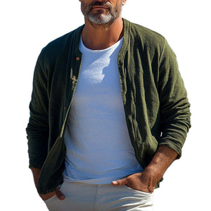 Lässiges Cordhemd in Armeegrün für Herren im Frühling und Herbst