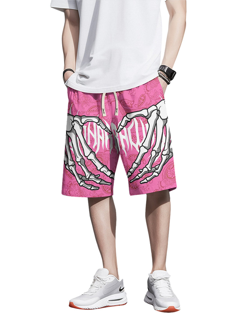 Skull Hand Print Hip-hop Shorts