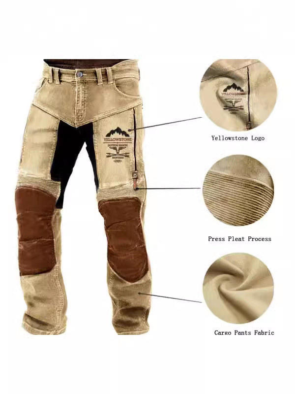 CLASSIC YELLOWSTONE NATIONAL PARK WASH COTTON ZIPPER POCKET PANTS