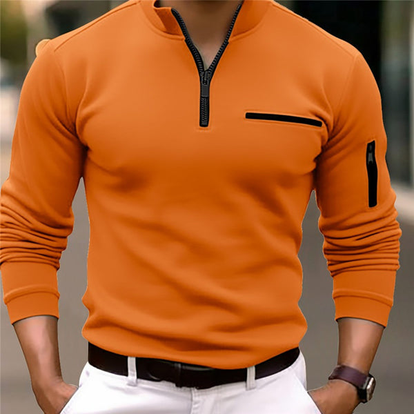 MEN'S SPORTS POLO SHIRT WITH ARM ZIPPER