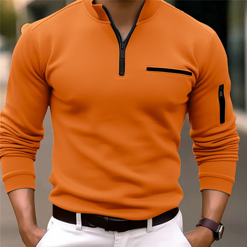 MEN'S SPORTS POLO SHIRT WITH ARM ZIPPER