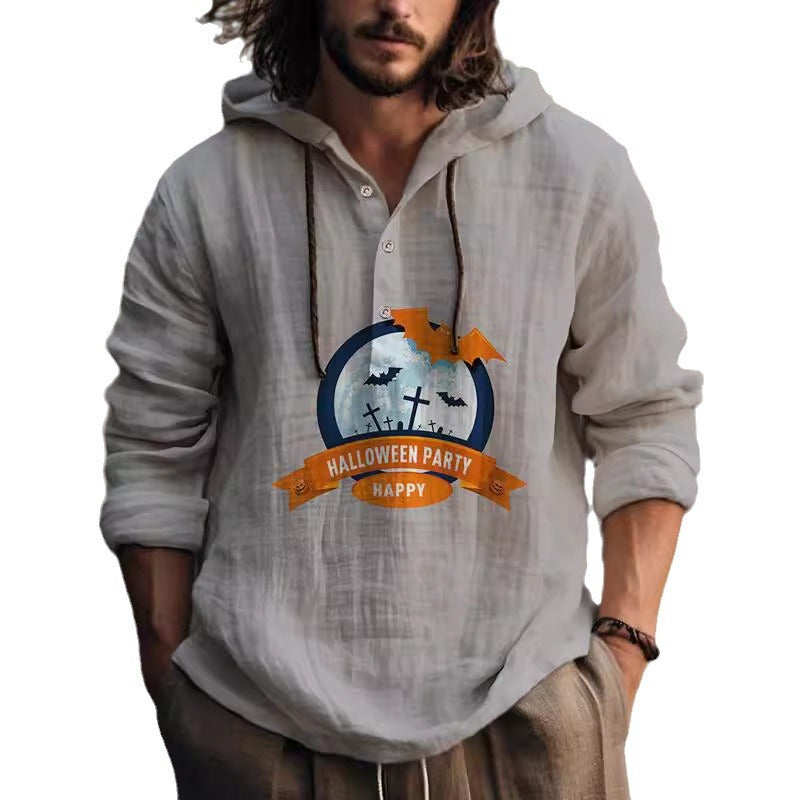 BAMBOO HEMP SHIRT HOODIE LONG SLEEVE HOODIE SPRING/SUMMER CASUAL