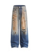 Retro Ripped Washed Patina Street Hip-Hop Jeans