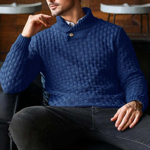 Lässiger Jacquard-Strickpullover mit Revers für Herren