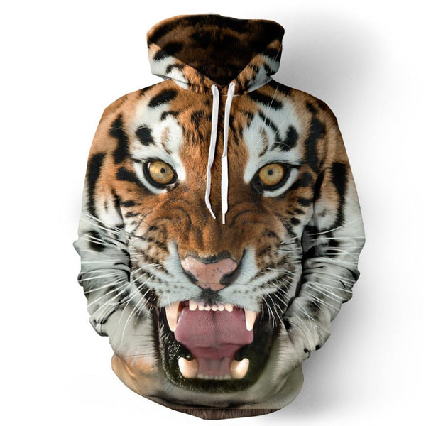 TIGER 3D DIGITAL HOODIE BASEBALL JACKET