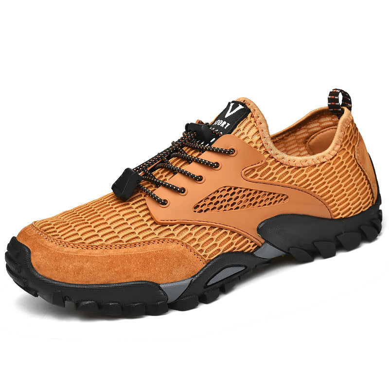 ANTI SLIP, BREATHABLE, DURABLE LEATHER MESH SHOES FOR OUTDOOR MOUNTAINEERING SPORTS