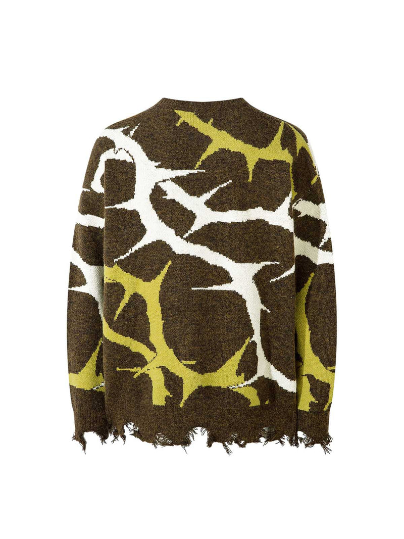 Pullover mit Dornen-Destroyed-Muster