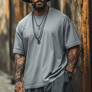 Schlichtes, einfarbiges, kurzärmeliges Herren-T-Shirt