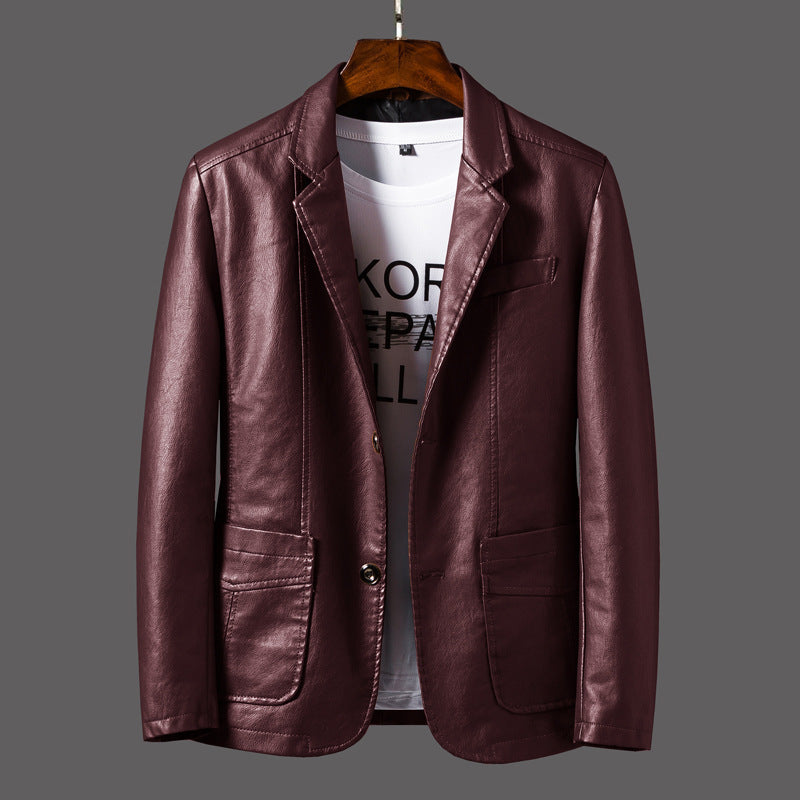 FASHION SLIM FIT  MEN'S FLYING SUIT LEATHER JACKET