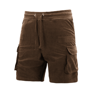 Lässige Cord-Cargo-Shorts mit mehreren Taschen für Herren