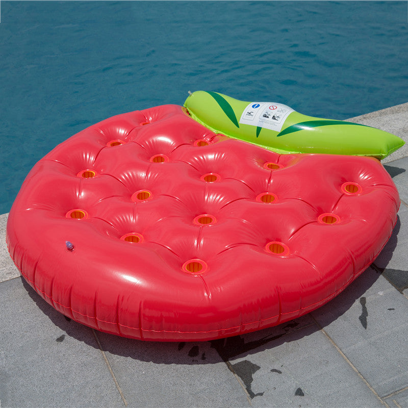 INFLATABLE SWIMMING CIRCLE STRAWBERRY FLOATING DRAINAGE UPPER FLOATING BED AIR CUSHION