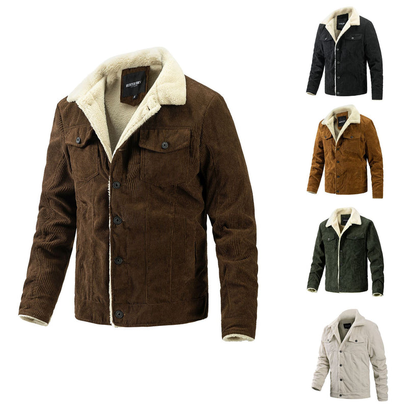 MEN'S CORDUROY AND VELVET JACKET FASHION CASUAL COAT