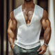 Herren Retro-Tanktop mit Rundhalsausschnitt und einfarbigen Streifen