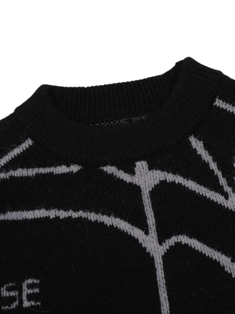 Spider&Heart Knit Crew Neck Sweater