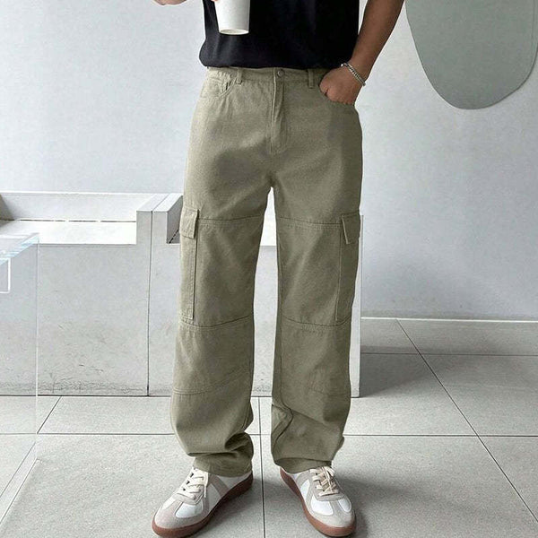 Men's Cotton Vintage Washed Casual Cargo Pants