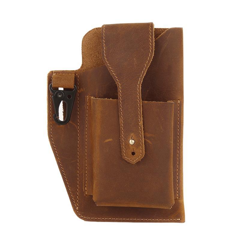 Men's Retro Casual Cell Phone Leather Waist Bag