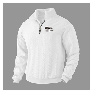 FLAG CASUAL HERREN JACQUARD KRAGEN HOODIE HERREN CASUAL HALB REISSVERSCHLUSS LOSE TOP