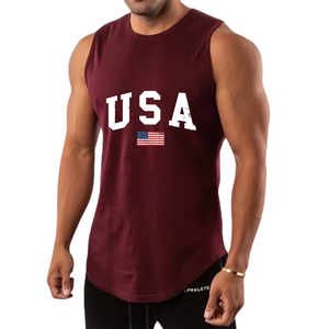 FEUCHTIGKEITSABWEISENDES TANKTOP MIT USA-FLAGGE